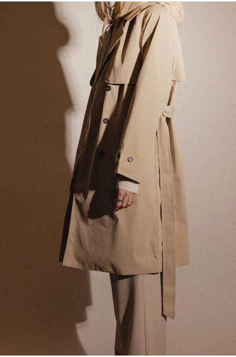 Eira Coat Technical trench with removable hood